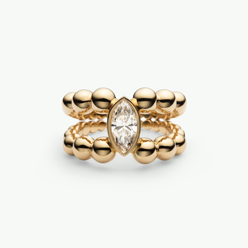 Pippa Ring Marquise in Gelbgold von The Good Bling Berlin