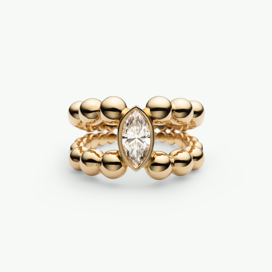 Pippa Ring Marquise in Gelbgold von The Good Bling Berlin