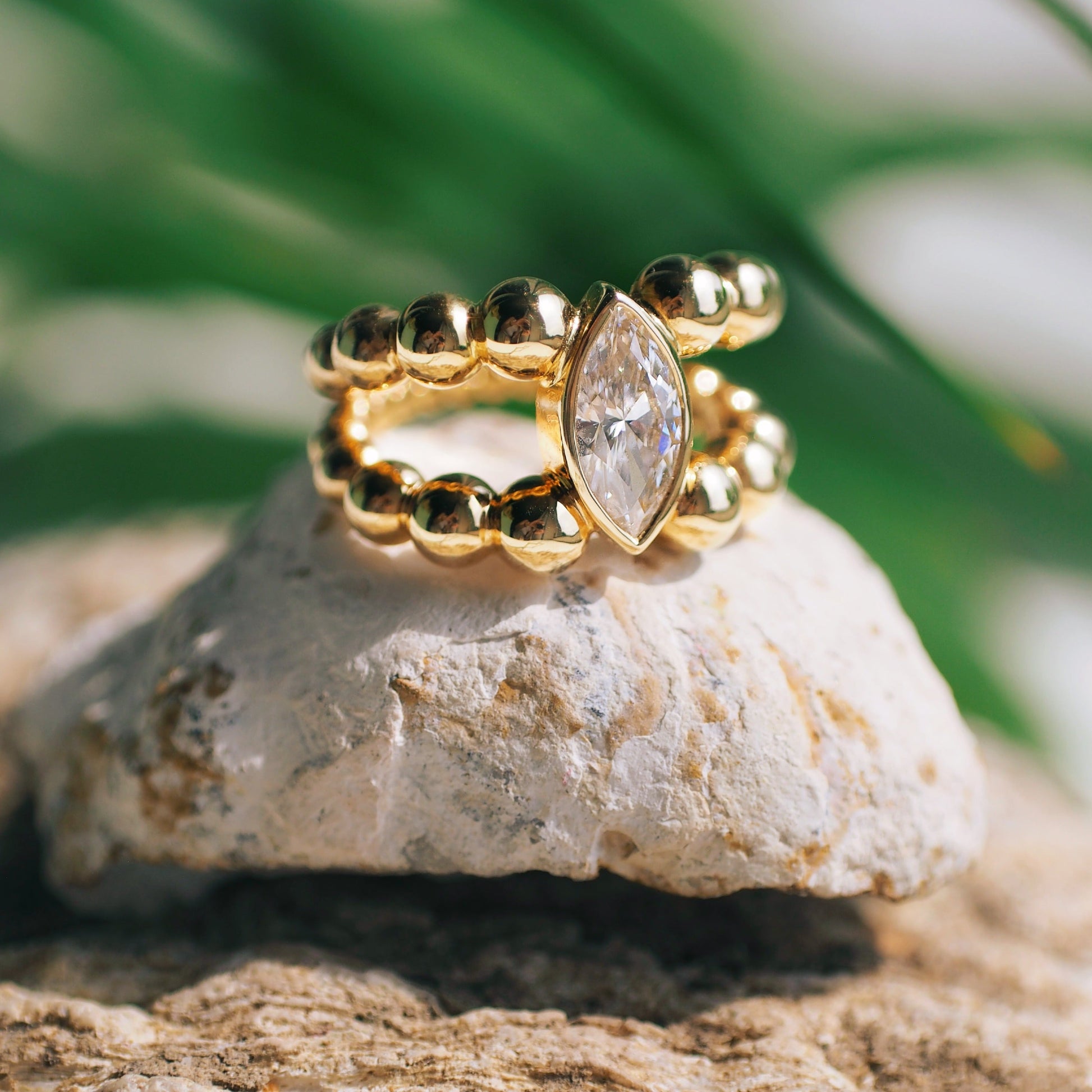 Pippa Ring Marquise in Gelbgold von The Good Bling Berlin