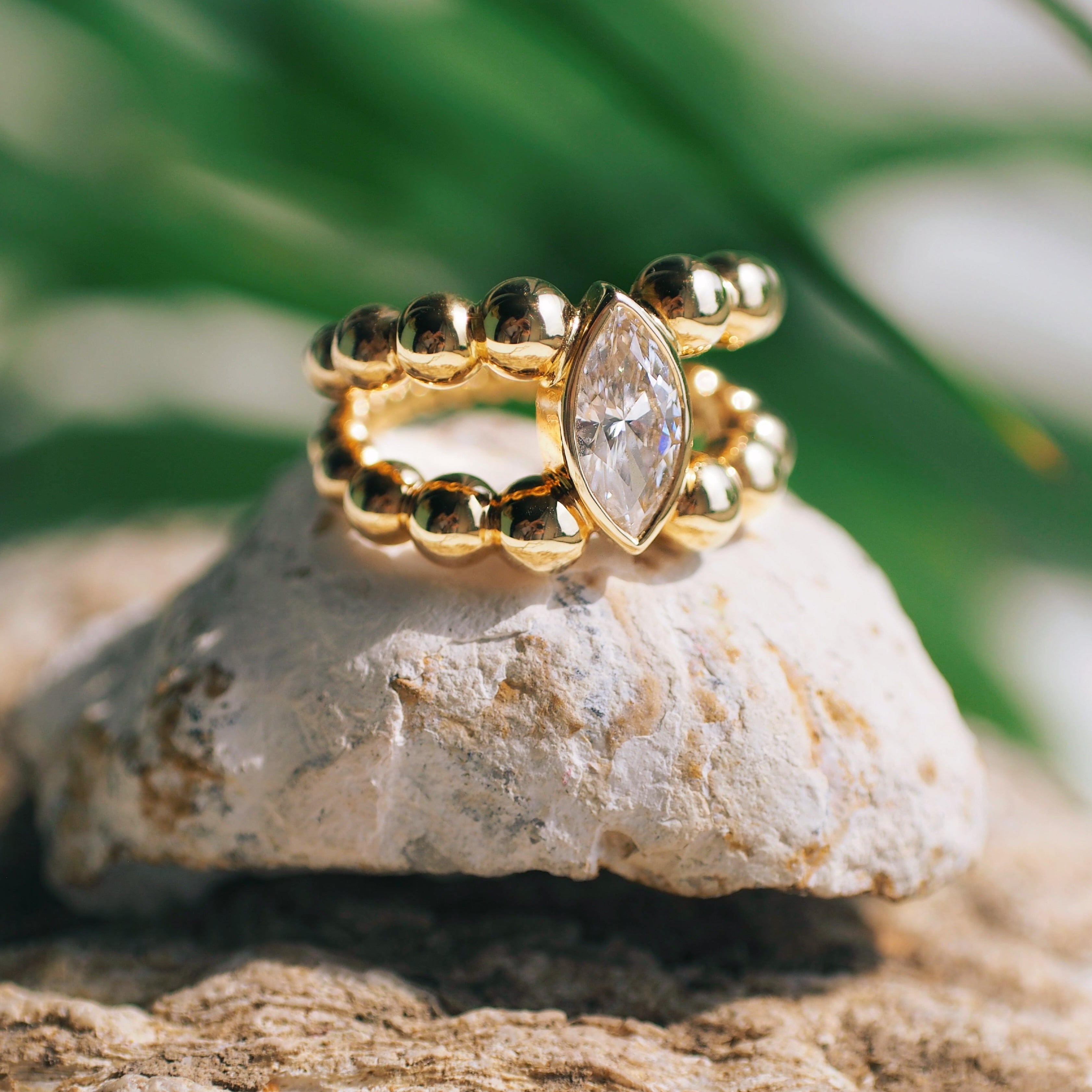 Pippa Ring Marquise in Gelbgold von The Good Bling Berlin