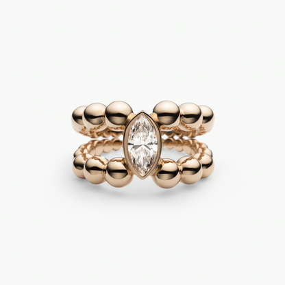 Pippa Ring Marquise in Gelbgold von The Good Bling Berlin