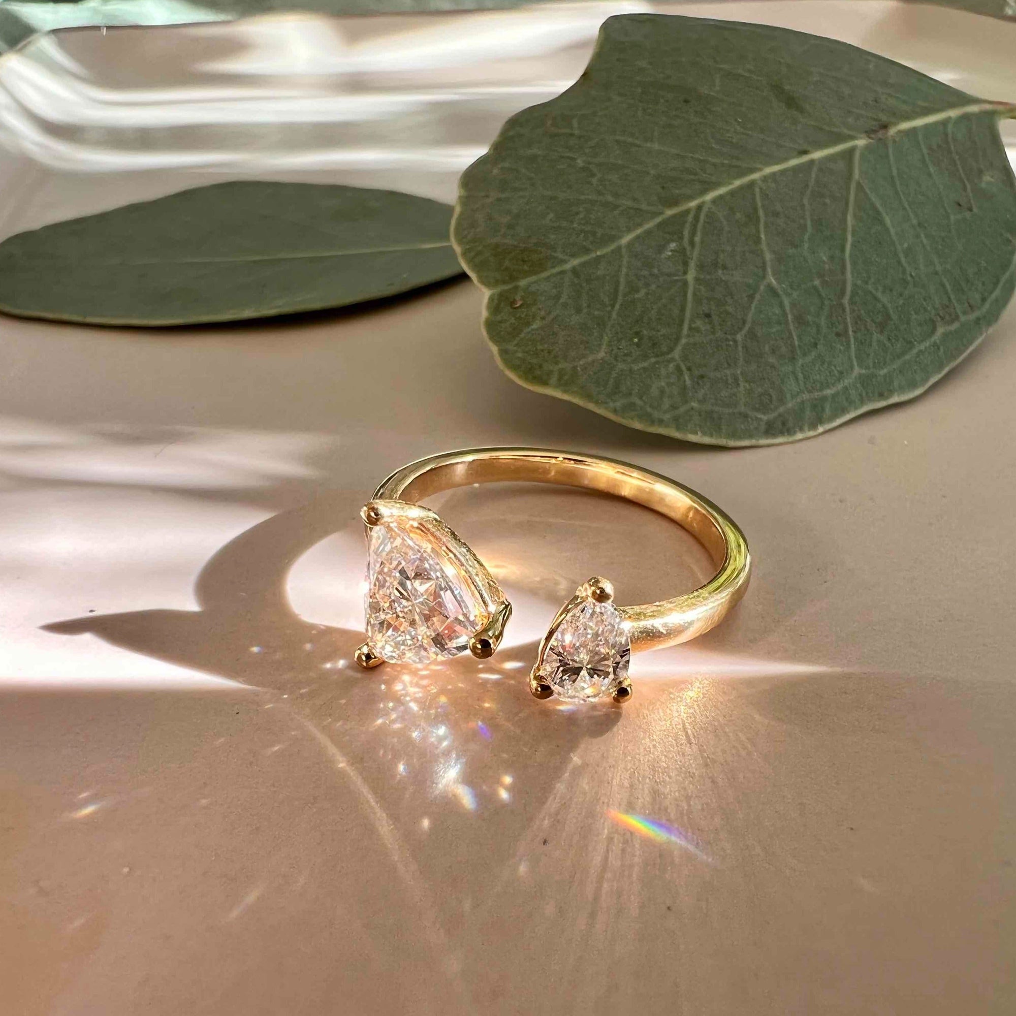 Stella Ring aus recyceltem Gold mit Labordiamanten - Luxusschmuck aus Berlin von The Good Bling