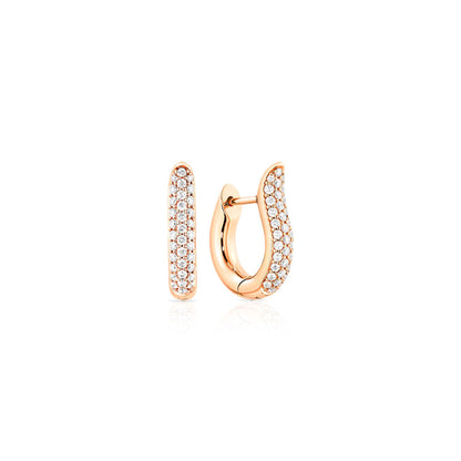 SIGNATURE Hoop Ohrringe small, Roségold mit Diamant Pavé von Tamara Comolli (E-Ho-s-p-rg) online kaufen
