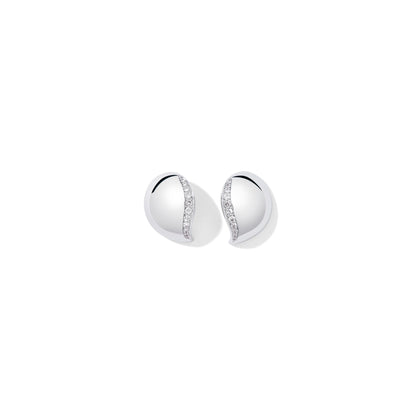 SIGNATURE Wave Ohrringe Pavé, Weißgold von Tamara Comolli (E-Sig-Wave-1-pl-wg) online kaufen