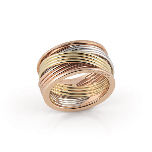 Serenata Ring, Tricolor-Gold von Al Coro (NR234WGR)