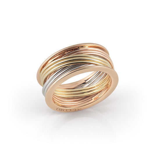 Serenata Ring, Tricolor-Gold von Al Coro (NR235WGR)