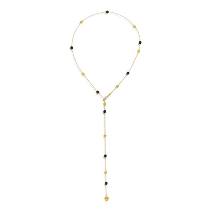 Soffio Halskette, Gelbgold • Diamant • Onyx von Nanis (CS27-587)