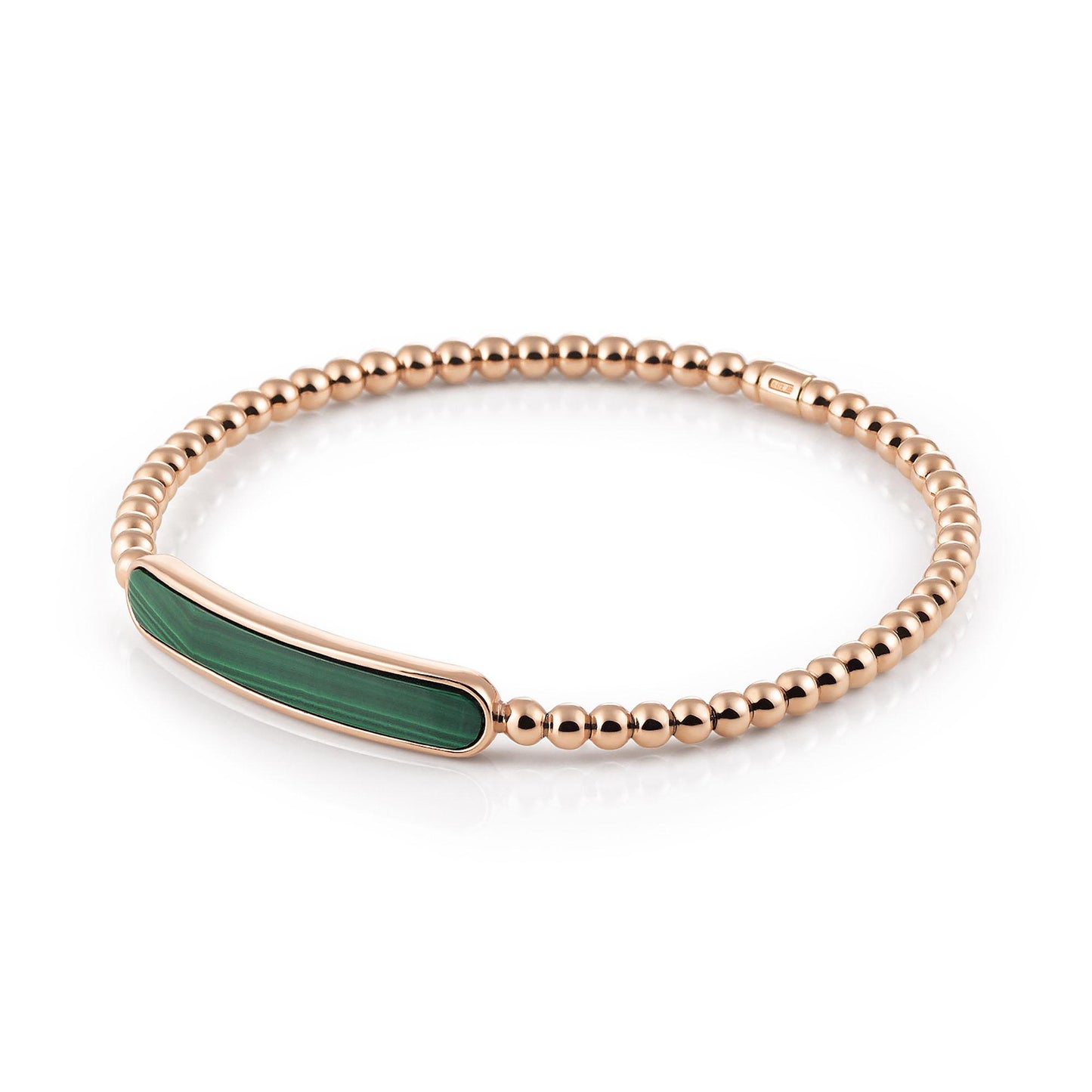 Stretchy Armband, Roségold • Malachit von Al Coro (A142MAR)