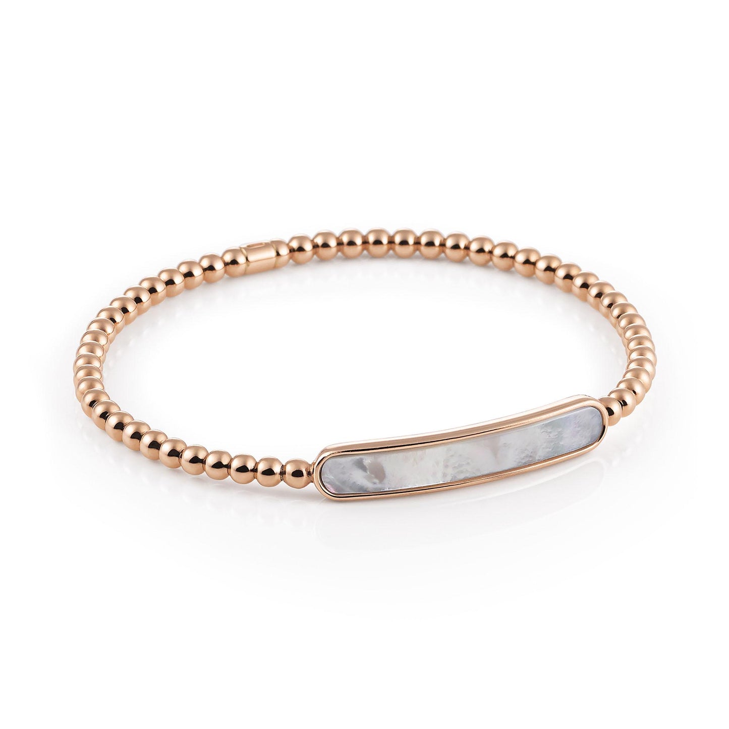 Stretchy Armband, Roségold • Perlmutt von Al Coro (A142MR)