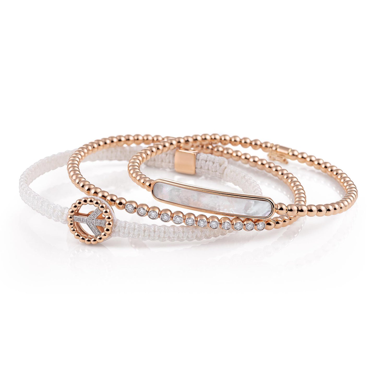 Stretchy Armband, Roségold • Perlmutt von Al Coro (A142MR)