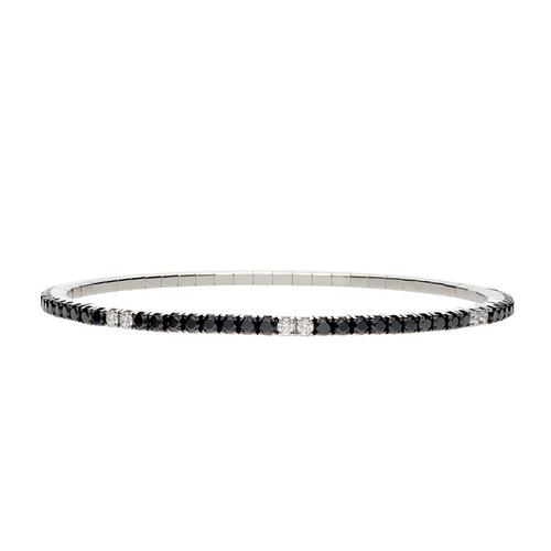 Tennisarmband Elastic, Weißgold