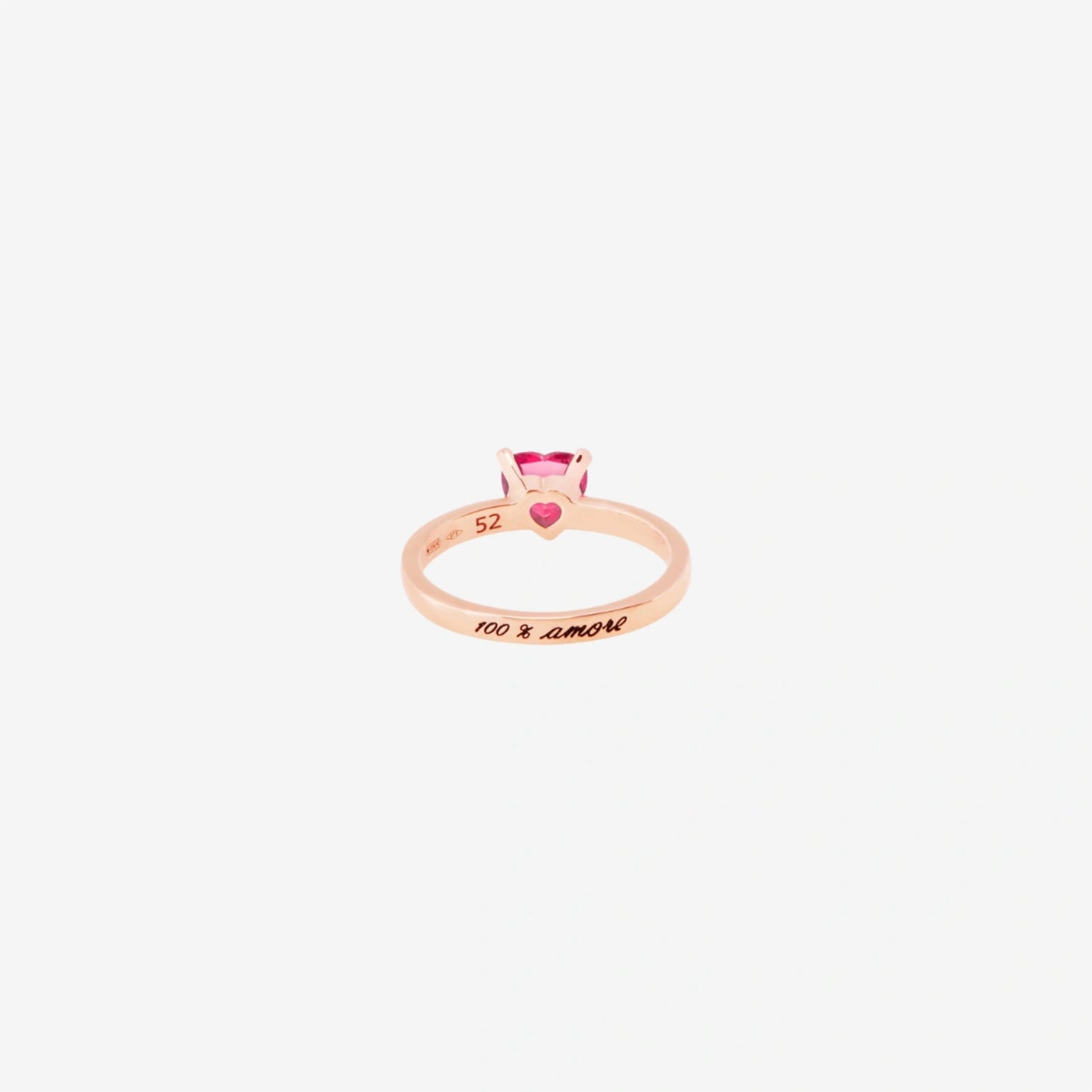 Ring Herz, Roségold • Diamant • Rubin von DoDo (DAC3001-HEART-DSR9R)