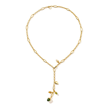 MIKADO Halskette Delicate 'Rainforest', Gelbgold • Diamant • Peridot • Turmalin von Tamara Comolli (N-M-Del51-RF-p-yg)