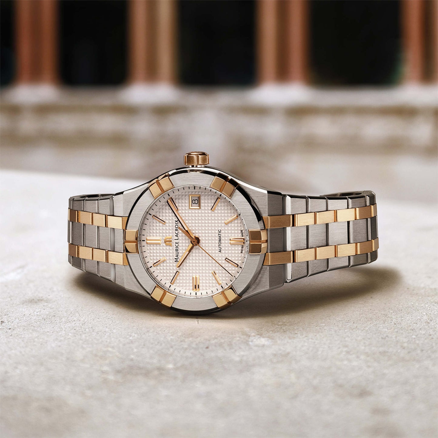 Aikon Automatic Date 39mm, Tricolor-Gold von Maurice Lacroix (AI6007-SP012-130-1)