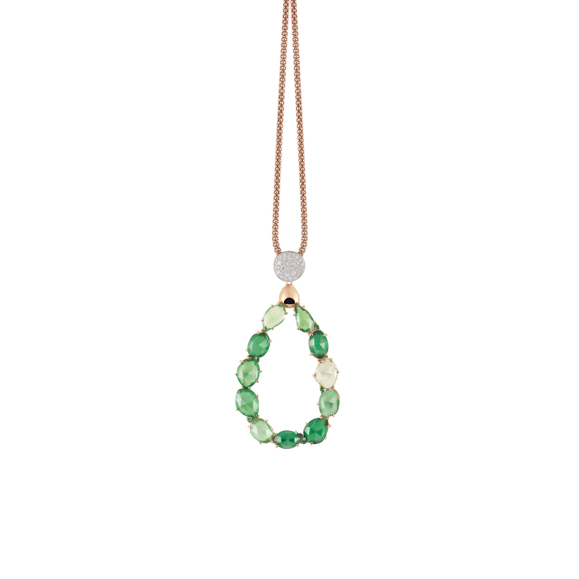 Al Coro Candy Anhänger (NP1742TSR) aus Bicolor-Gold mit Diamant und Tsavorit