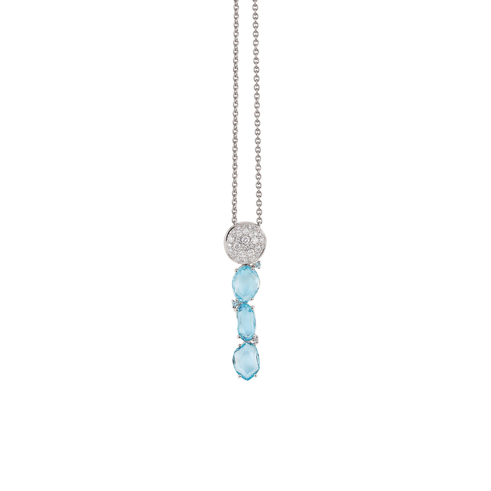 Al Coro Candy Anhänger (NP8368TW) aus Weißgold mit Diamant und Topas