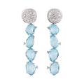 Al Coro Candy Ohrhänger (NE8365TW) aus Weißgold mit Diamant und Topas