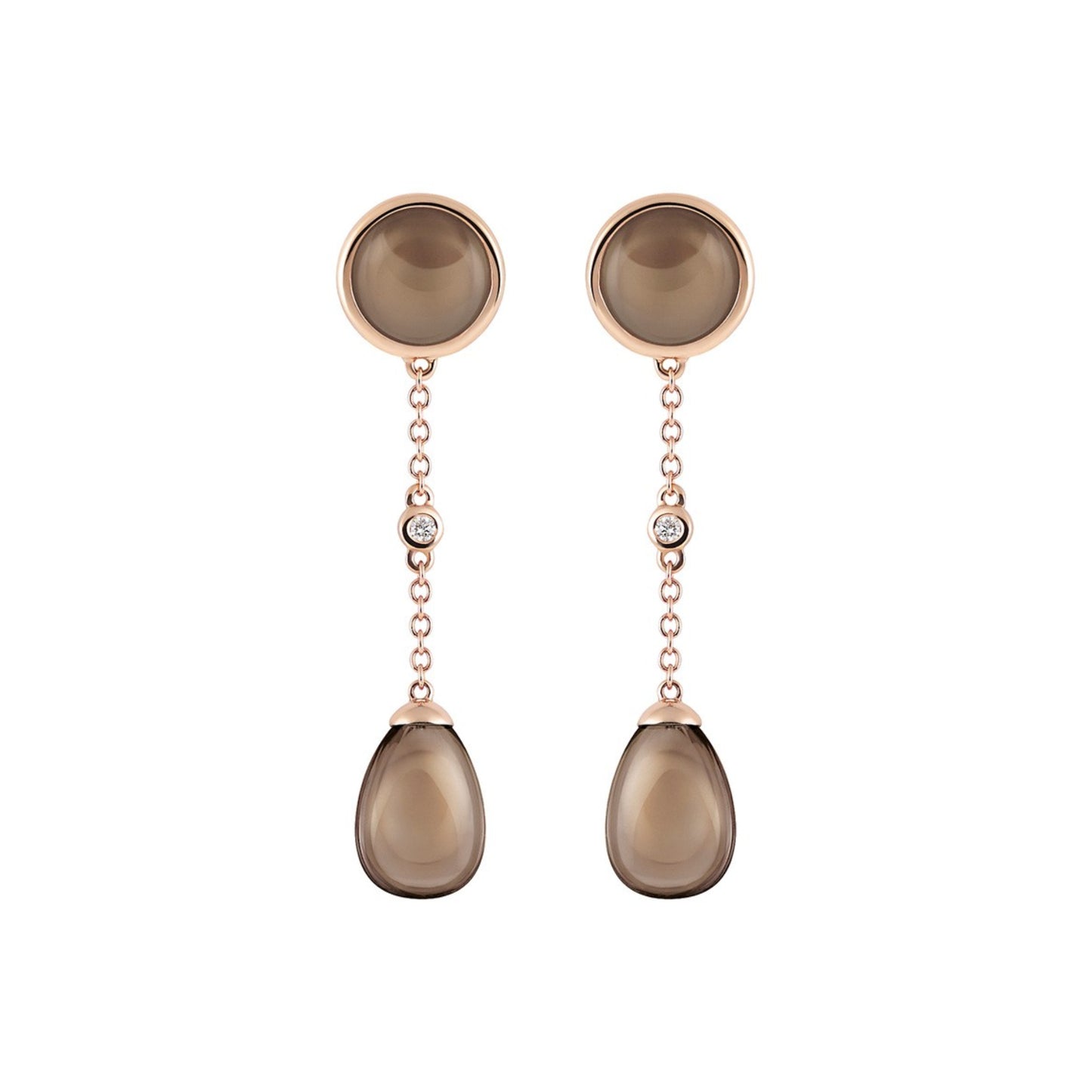 Candy Ohrringe, Roségold • Diamant • Rauchquarz von Al Coro (E228SQR)