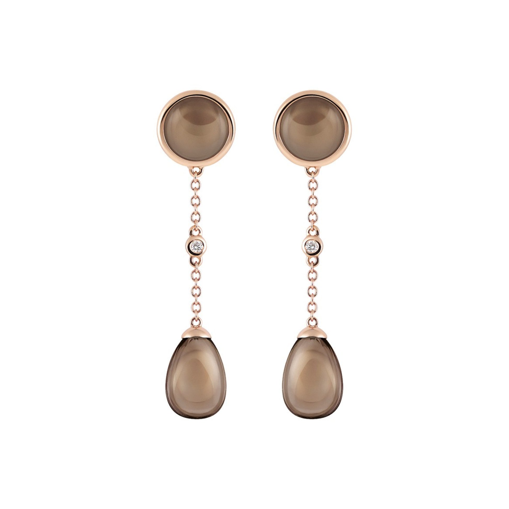Candy Ohrringe, Roségold • Diamant • Rauchquarz von Al Coro (E228SQR)