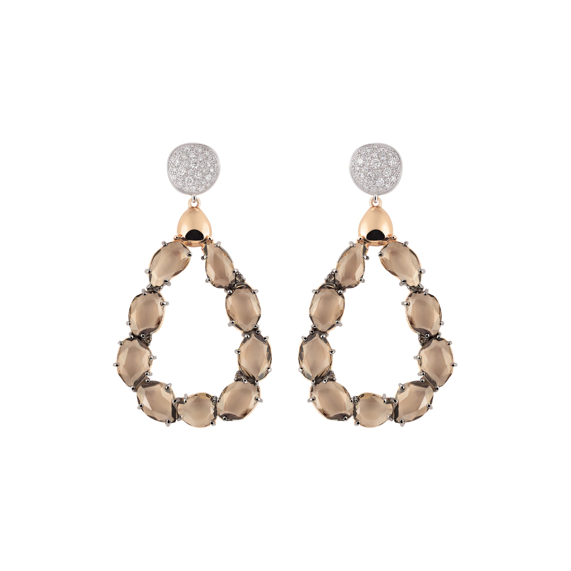Candy Ohrringe, Roségold • Diamant • Rauchquarz von Al Coro (NE1495SQR)