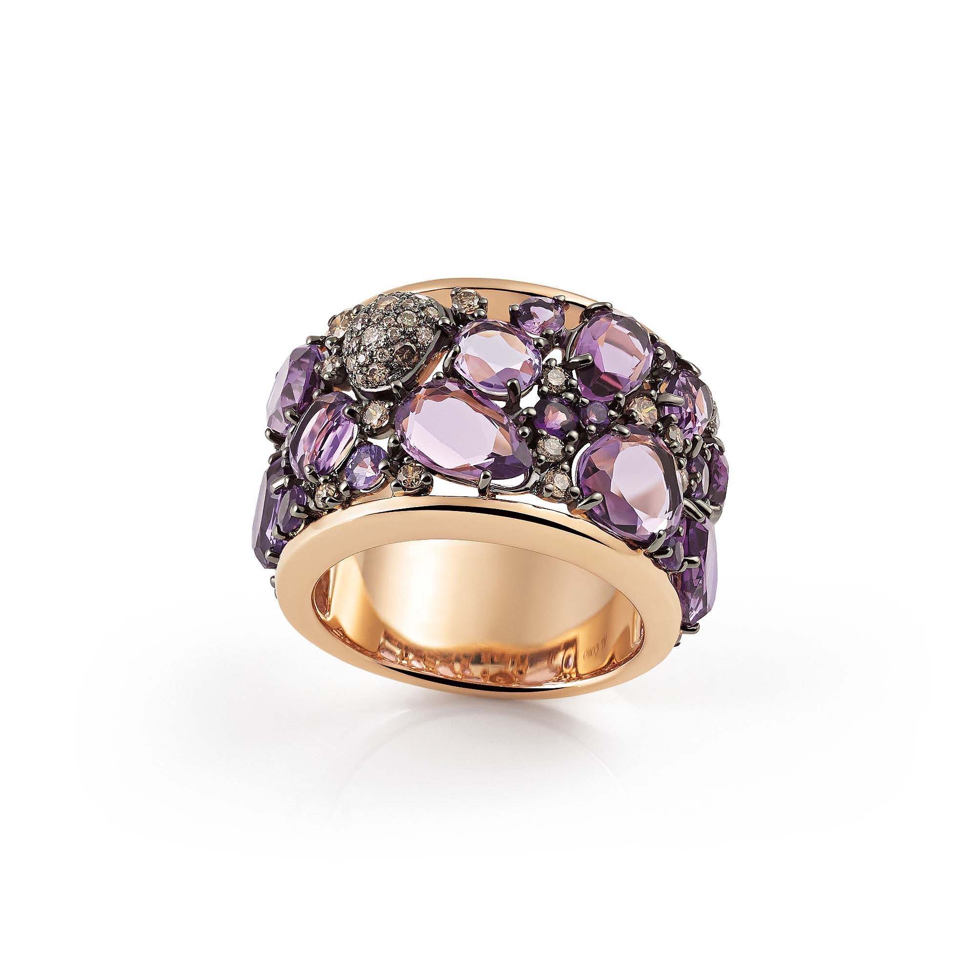 Al Coro Candy Ring (NR8358AR) aus Roségold mit Amethyst und Diamant