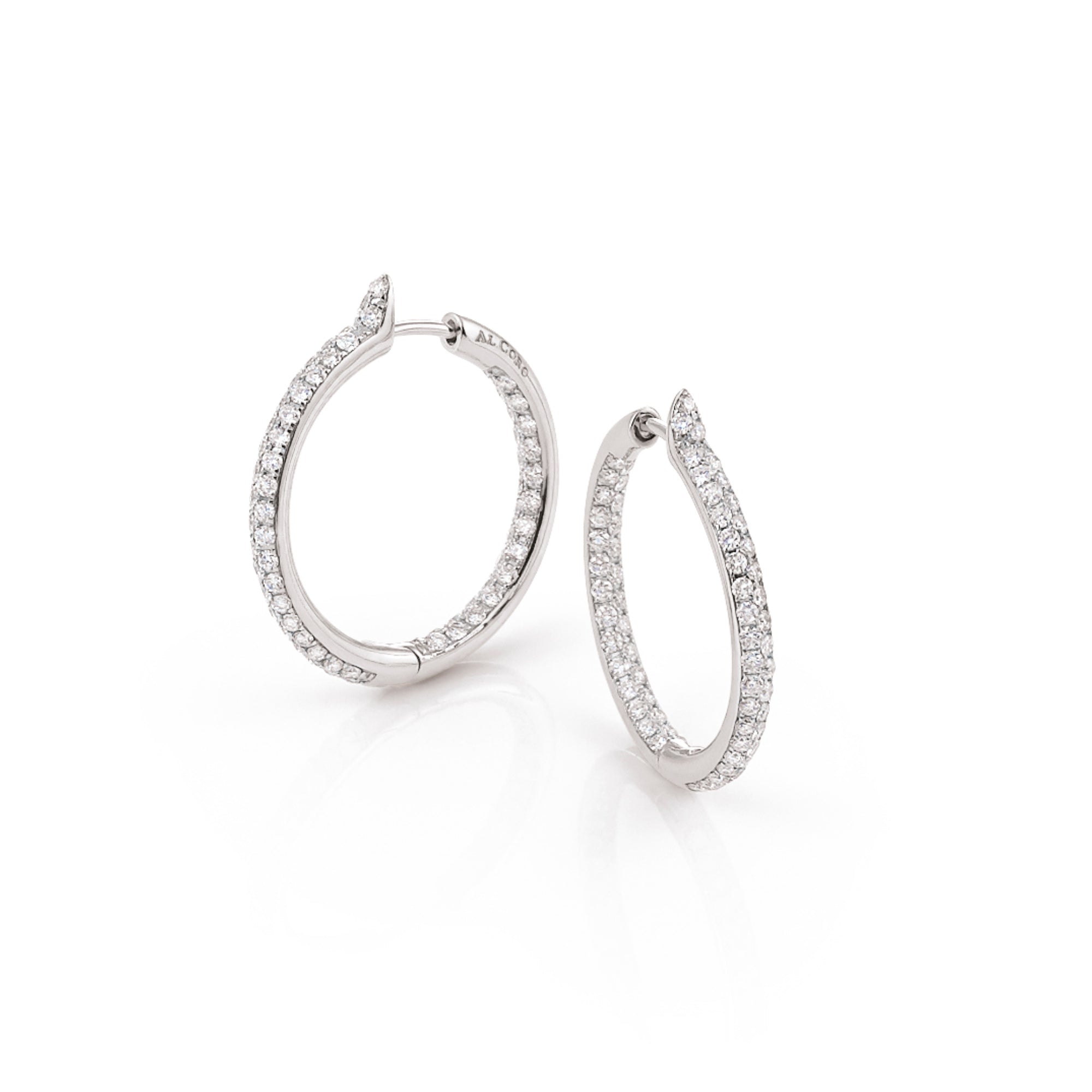 Al Coro Dolce Vita Creolen (E2203W) aus Weißgold mit Diamant