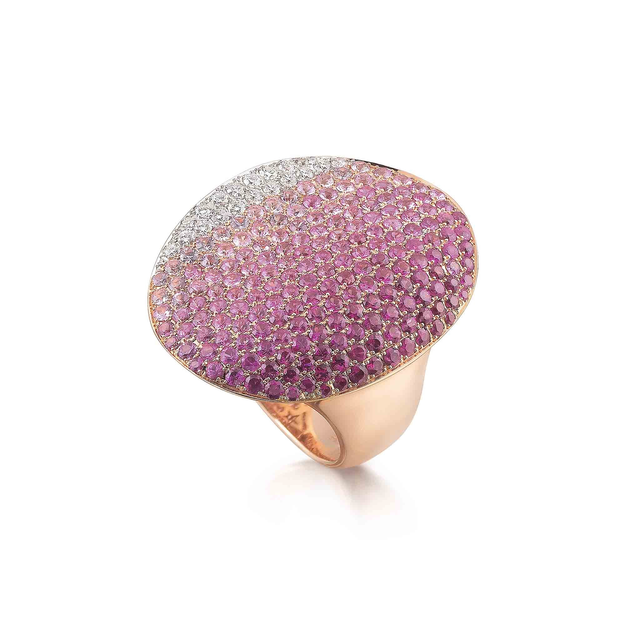 Al Coro Dolce Vita Ring (NR2659P) aus Rotgold mit Diamant und Saphir