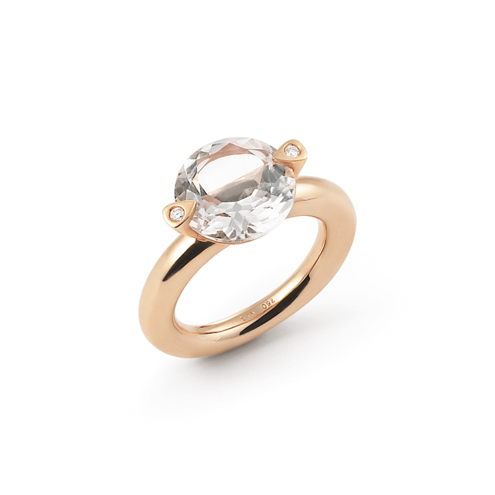 Al Coro Dolce Vita Ring (R6746W) aus Roségold mit Diamant und Topas