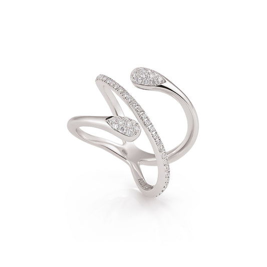 Al Coro Goccia Ring (R7553W) aus Weißgold mit Diamant