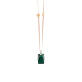 Al Coro La Piazza Anhänger mit Halskette (NC3037MAR) aus Roségold mit Diamant und Malachit