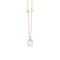Al Coro La Piazza Anhänger mit Halskette (NC3037MOR) aus Roségold mit Diamant und Perlmutt
