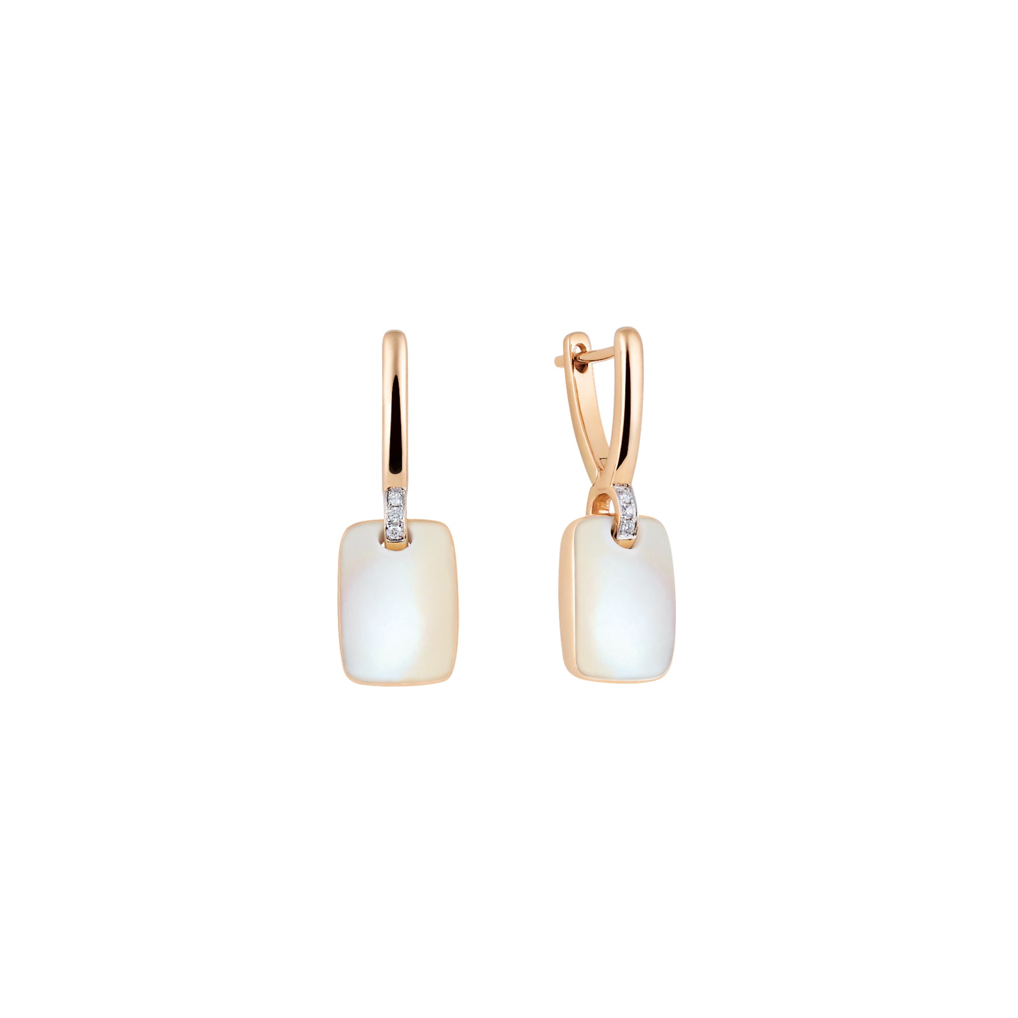 Al Coro La Piazza Ohrringe (NE3041MOR) aus Roségold mit Diamant und Perlmutt