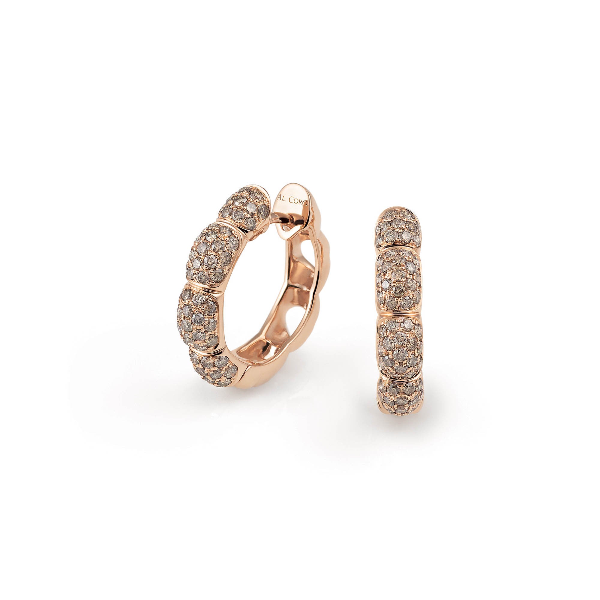 Al Coro La Piazza Ohrringe (NE305BDR) aus Roségold mit Diamant