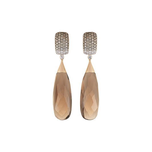 La Piazza Ohrringe, Roségold • Diamant • Rauchquarz von Al Coro (NE9158SQBWR)