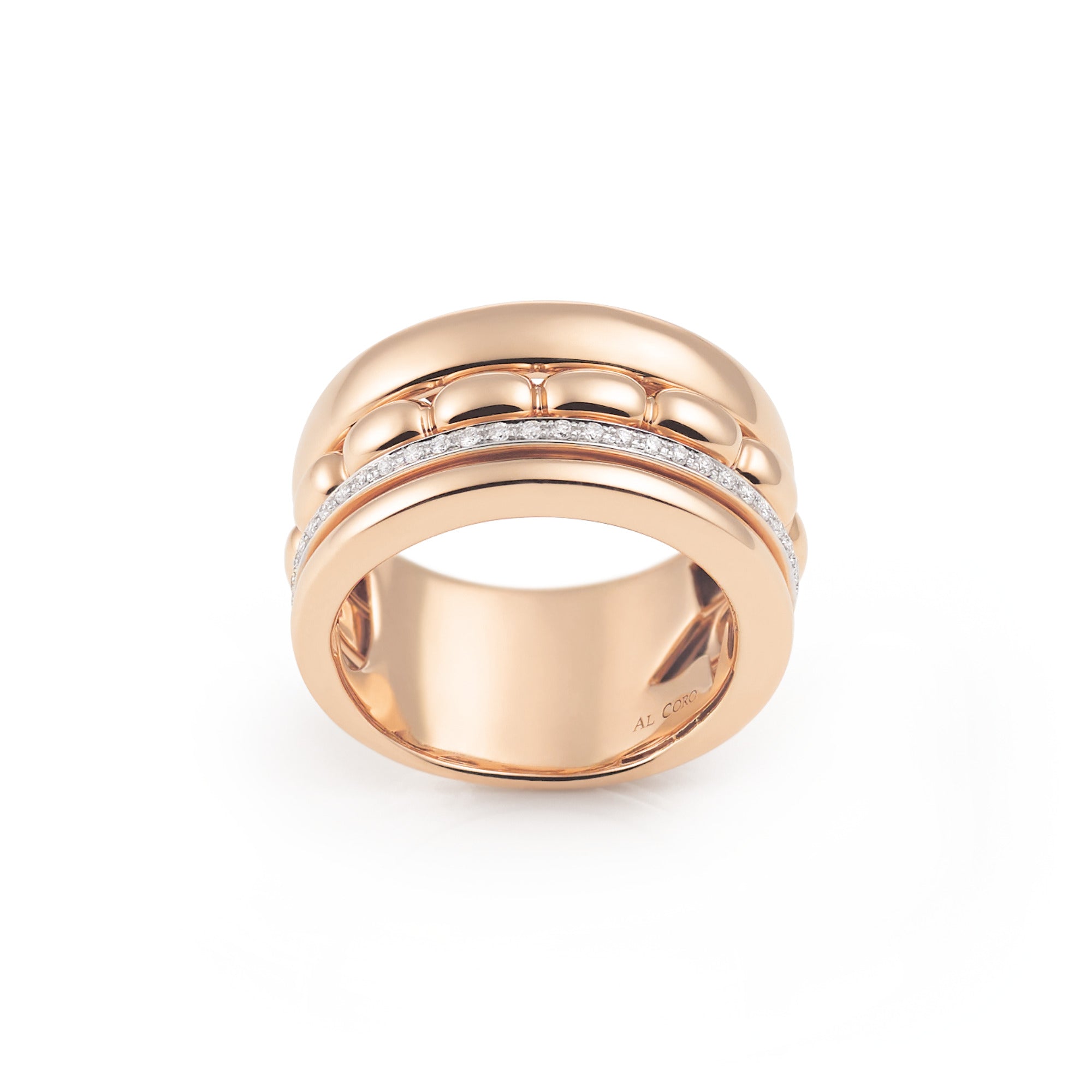 Al Coro La Piazza Ring (NR1490R) aus Roségold mit Diamant