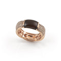 Al Coro La Piazza Ring (NR1553SQBR) aus Roségold mit Diamant und Rauchquarz