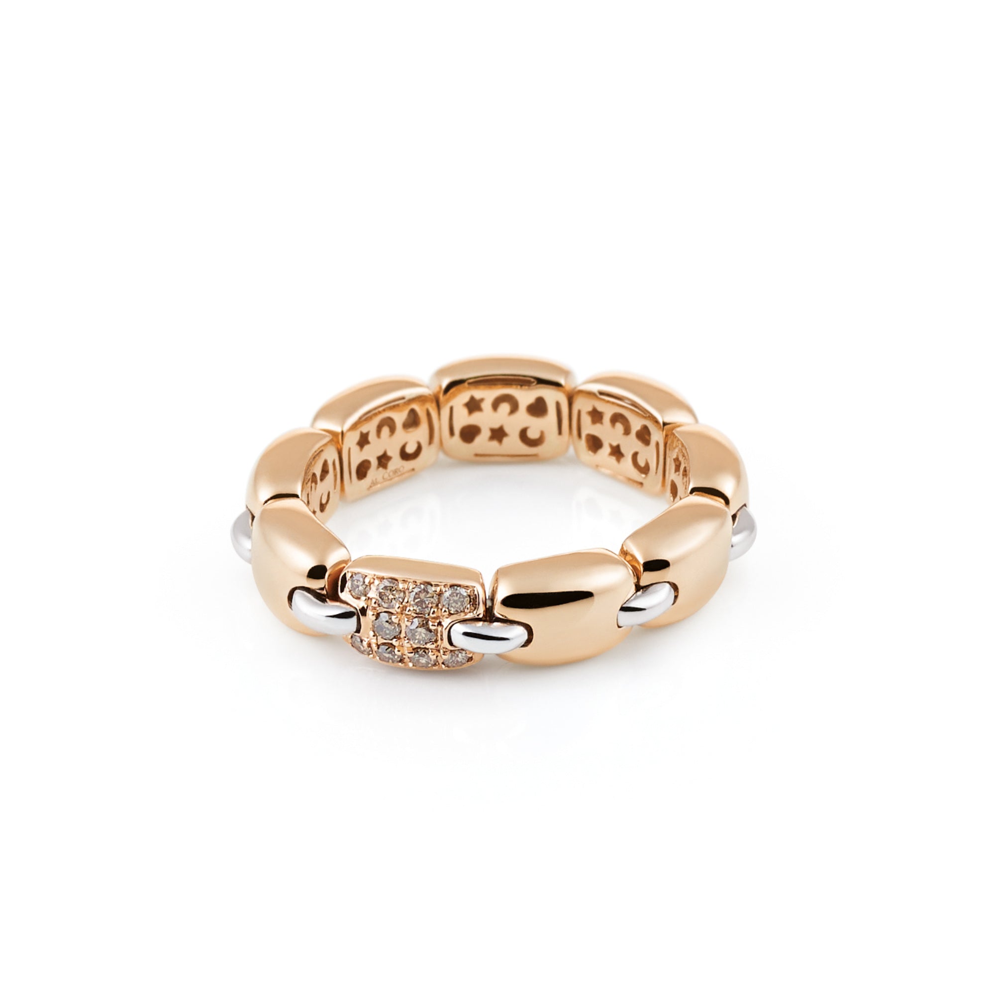 Al Coro La Piazza Ring (NR3029BR) aus Bicolor-Gold mit Diamant