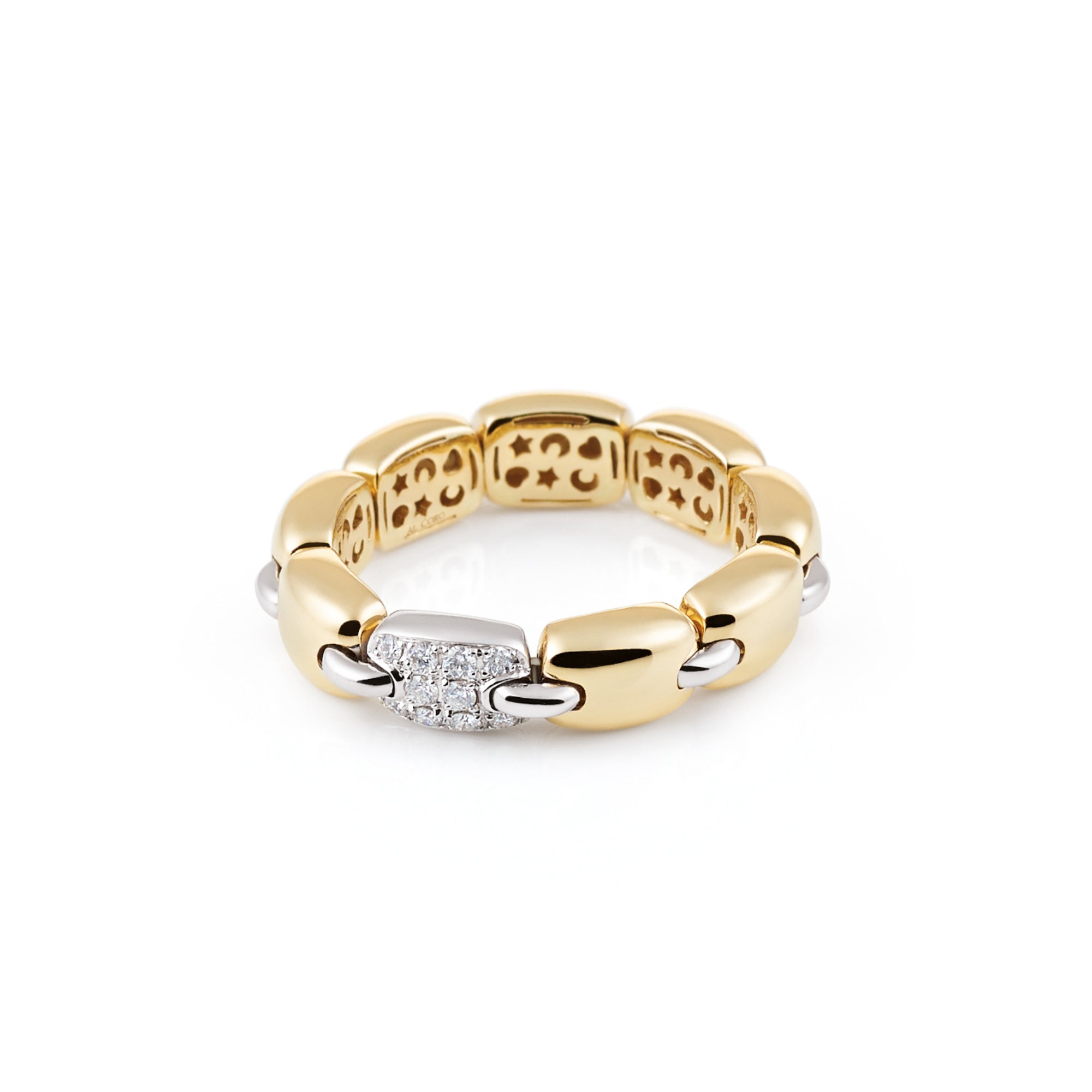 Al Coro La Piazza Ring (NR3029GW) aus Bicolor-Gold mit Diamant