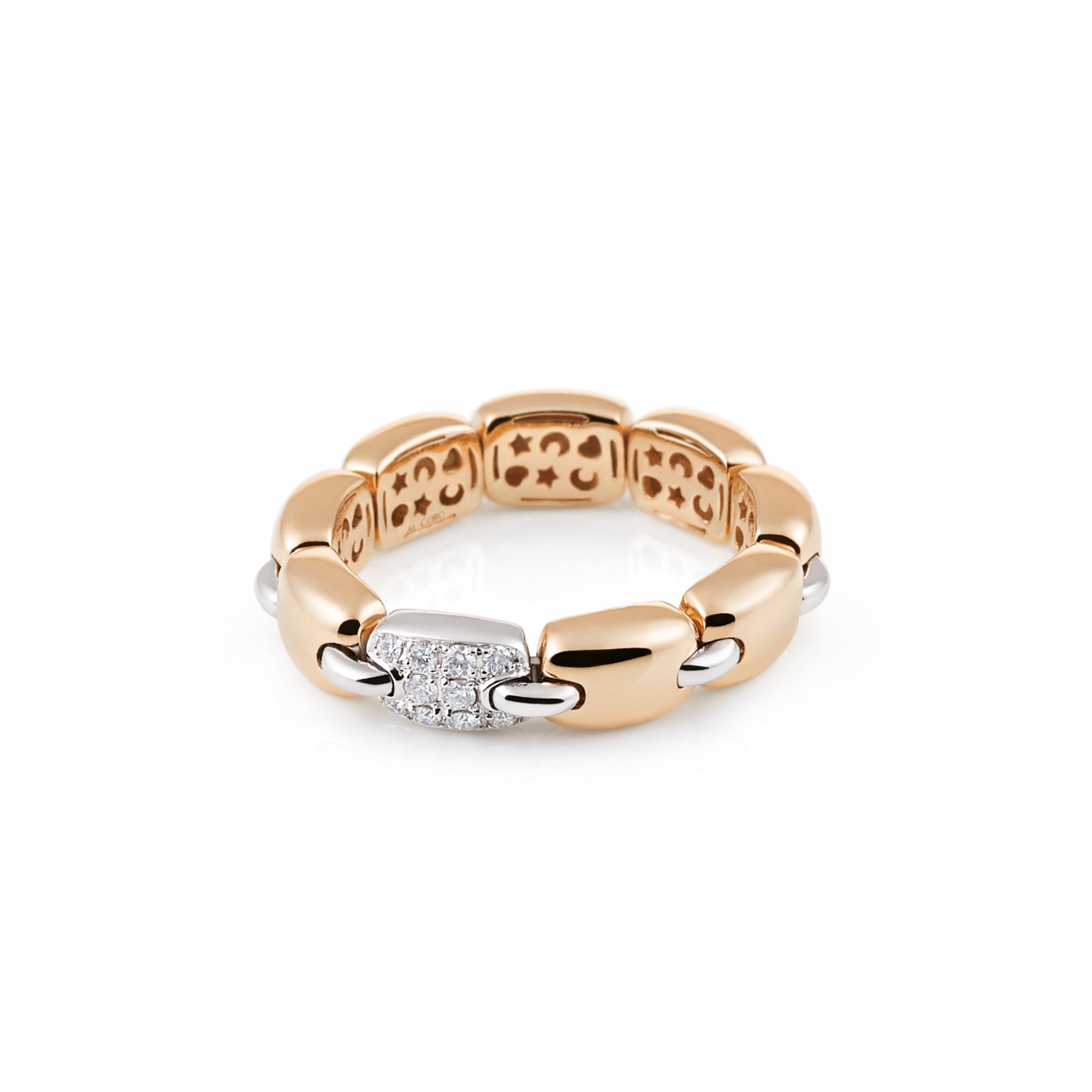 Al Coro La Piazza Ring (NR3029RW) aus Bicolor-Gold mit Diamant