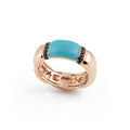 Al Coro La Piazza Ring (NR479TQR) aus Roségold mit Diamant und Türkis