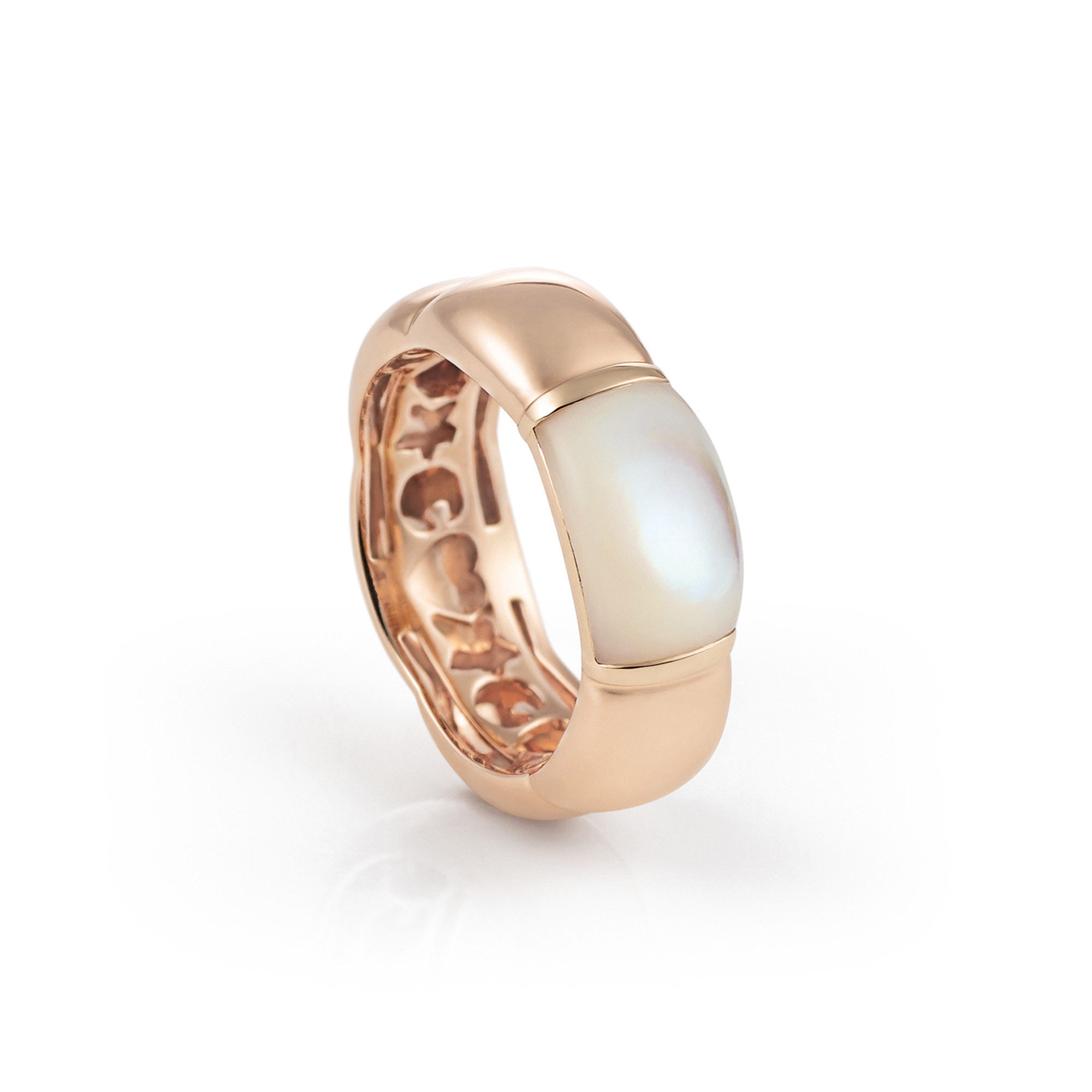 Al Coro La Piazza Ring (NR580MOR) aus Roségold mit Perlmutt