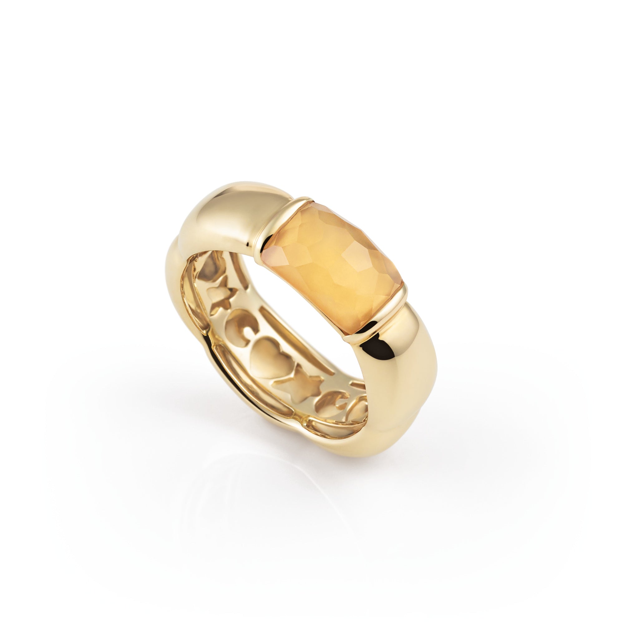 Al Coro La Piazza Ring (NR581CG) aus Gelbgold mit Citrin
