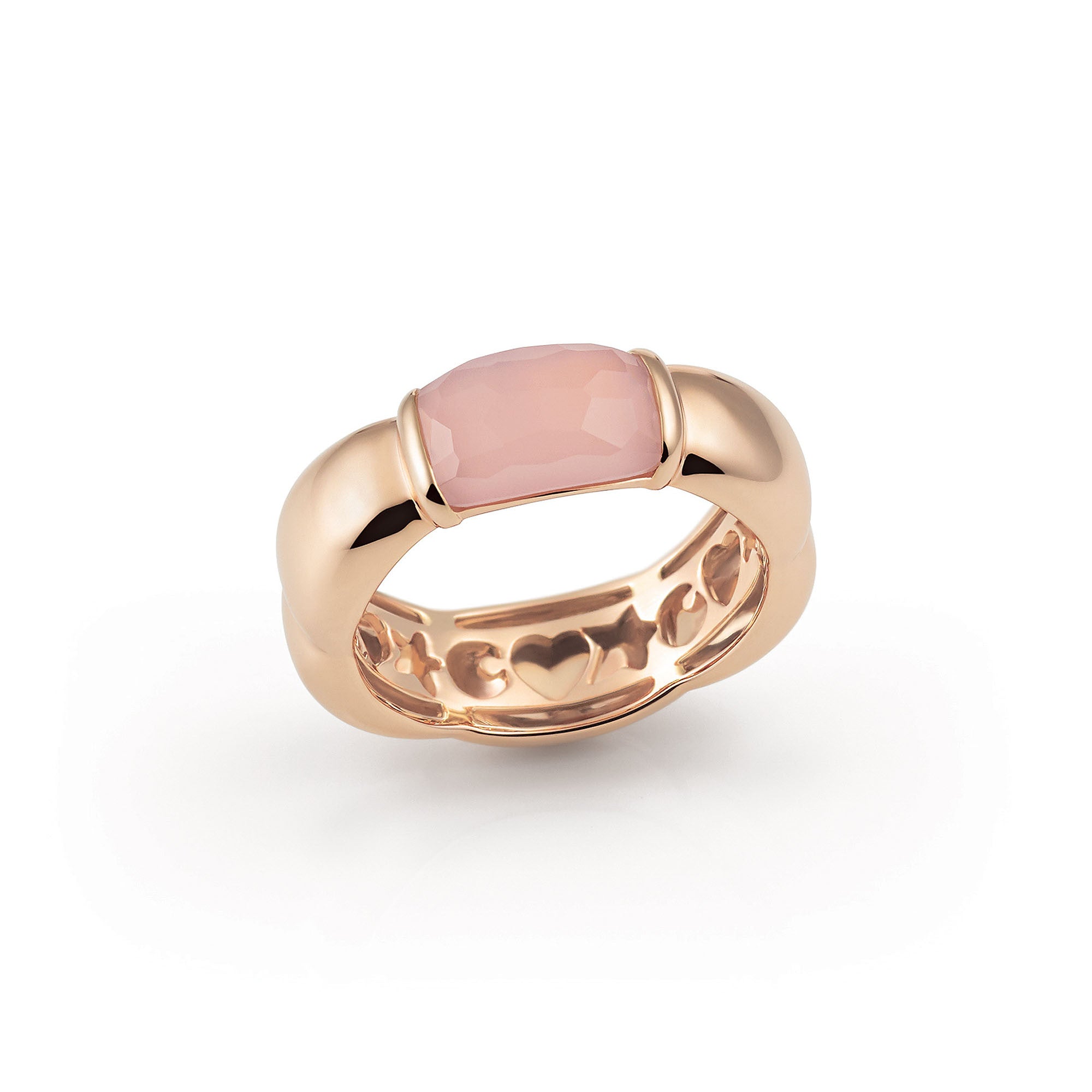 Al Coro La Piazza Ring (NR581PCR) aus Roségold mit Chalcedon