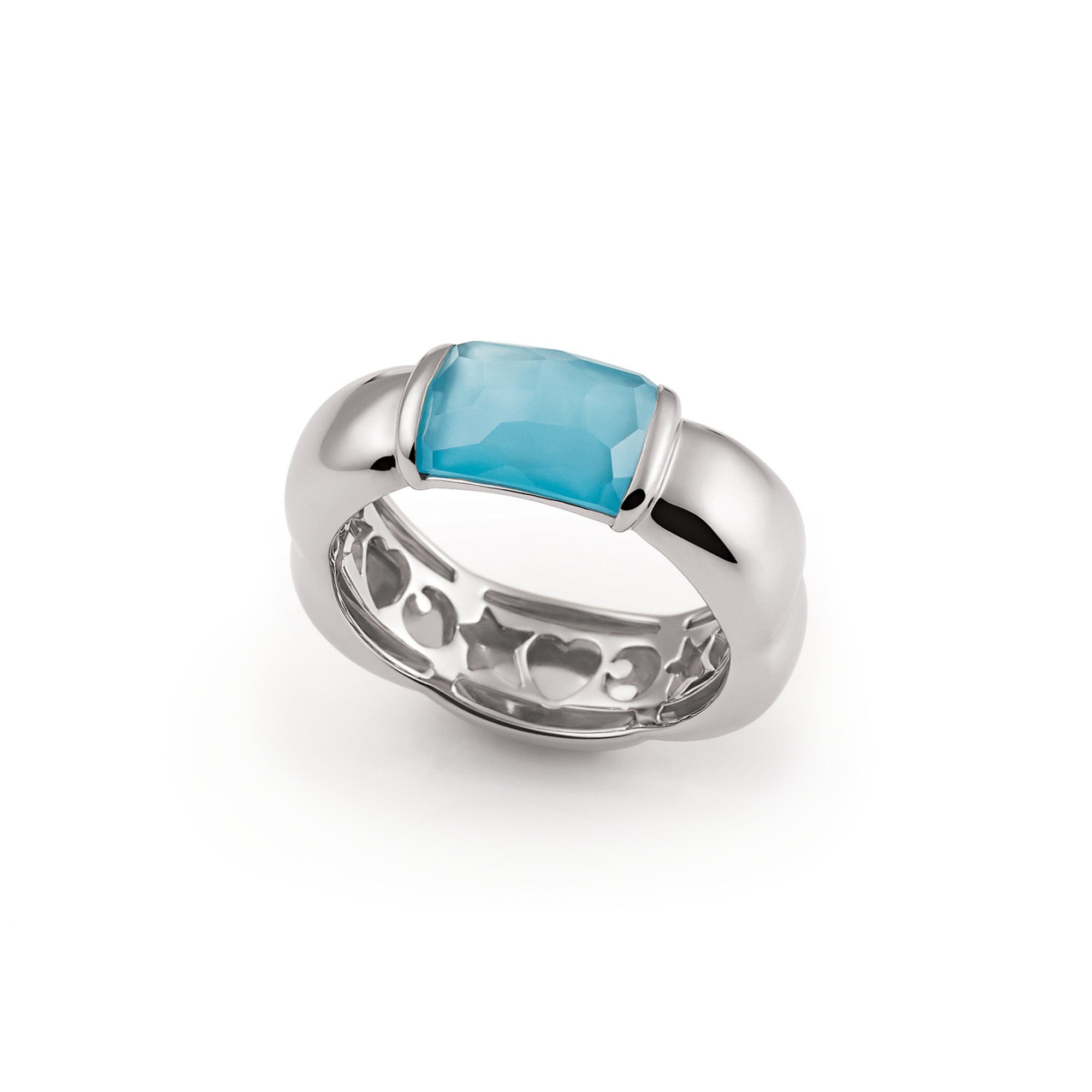 Al Coro La Piazza Ring (NR581TW) aus Weißgold mit Topas