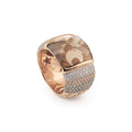 Al Coro La Piazza Ring (NR9161SQBWR) aus Bicolor-Gold mit Diamant und Rauchquarz
