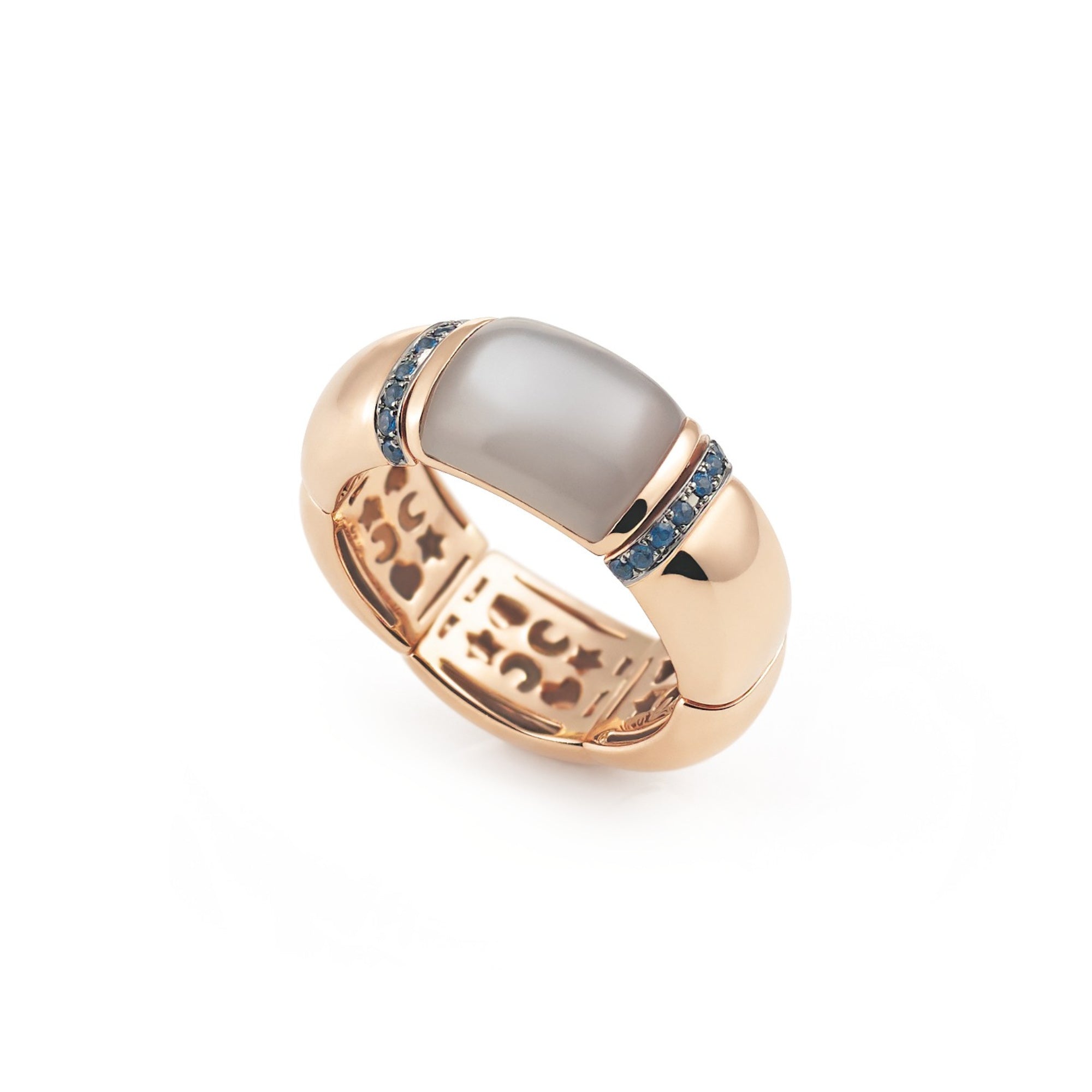 Al Coro La Piazza Ring (NRF1618GMR) aus Roségold mit Mondstein und Saphir
