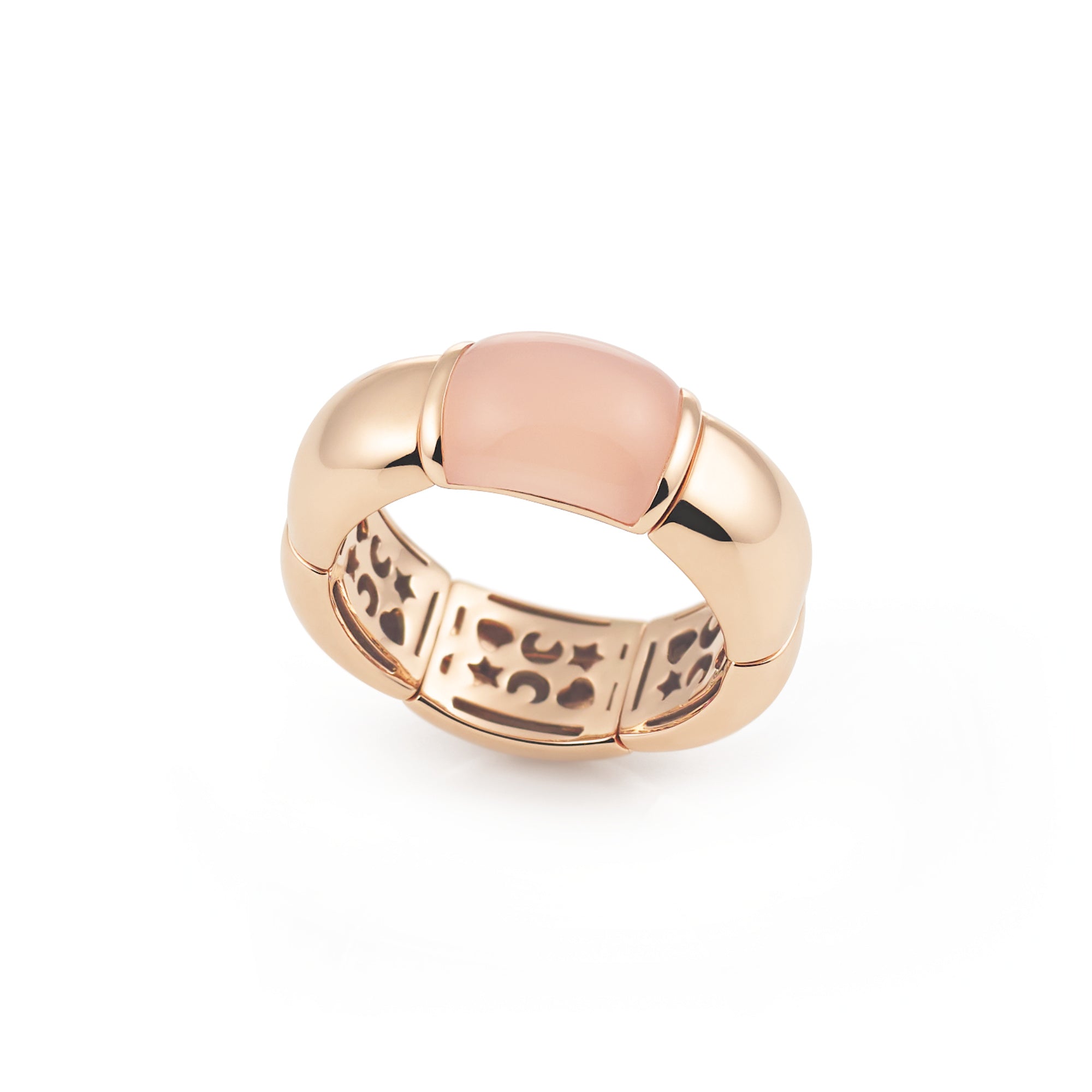 Al Coro La Piazza Ring (NRF759PCR) aus Roségold mit Chalcedon