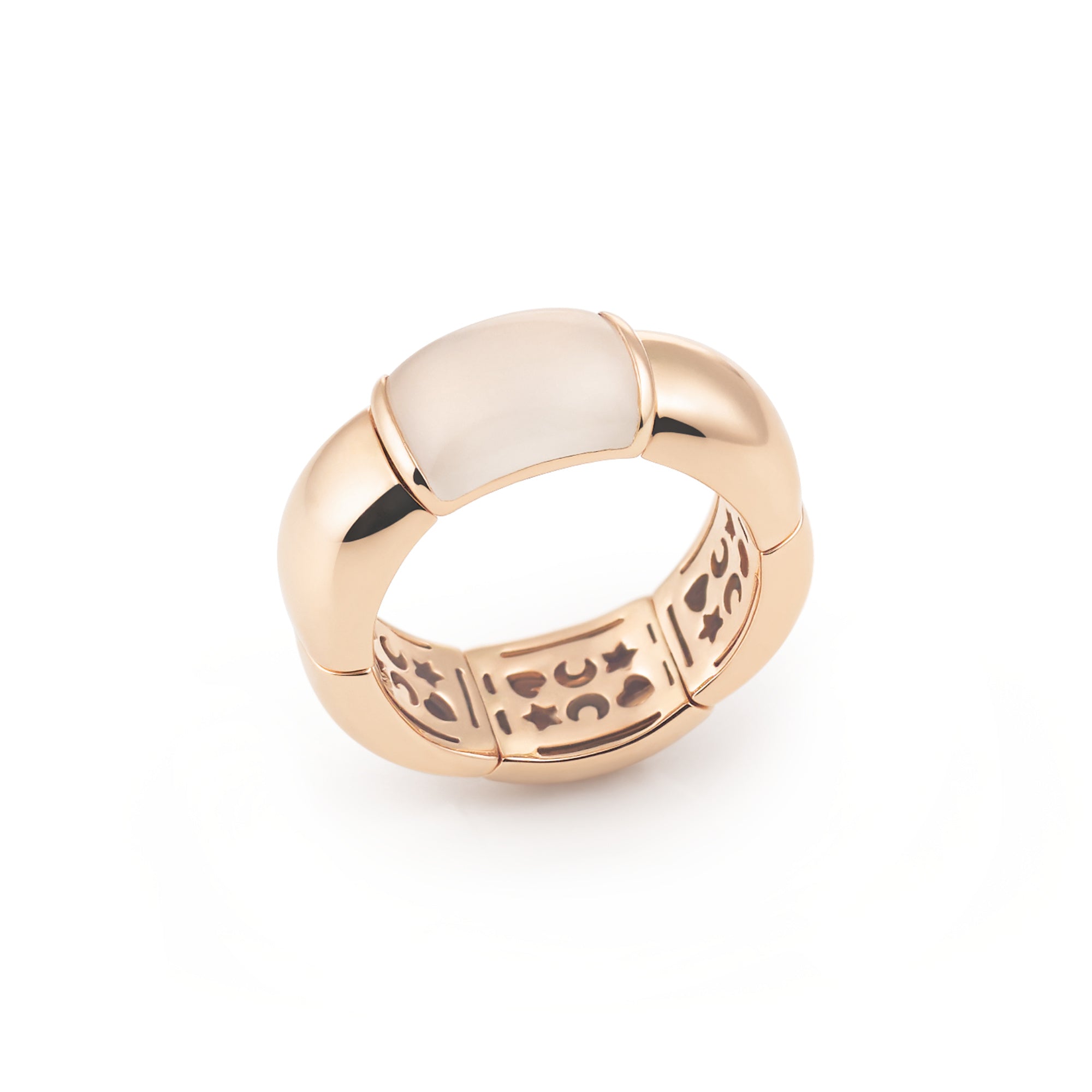 Al Coro La Piazza Ring (NRF759WMR) aus Roségold mit Mondstein