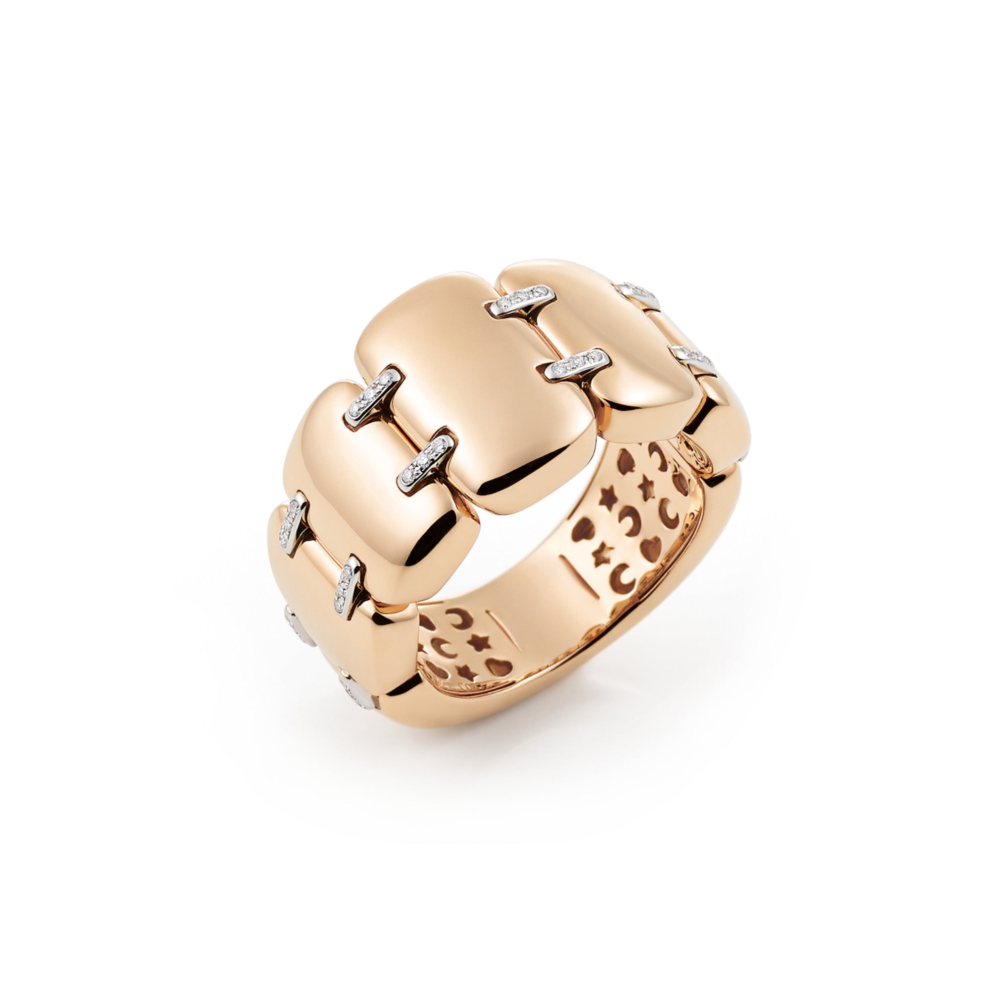 Al Coro La Piazza Stretchy Ring (NRF2905RW) aus Bicolor-Gold mit Diamant