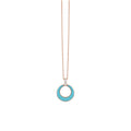 Al Coro Mezzaluna Anhänger (NP1496TQR) aus Bicolor-Gold mit Diamant und Türkis